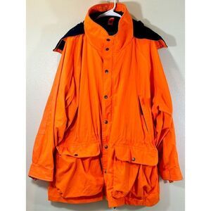 Vintage Field Stream Waterproof Blaze Orange Hunting Jacket Men's 4XL
